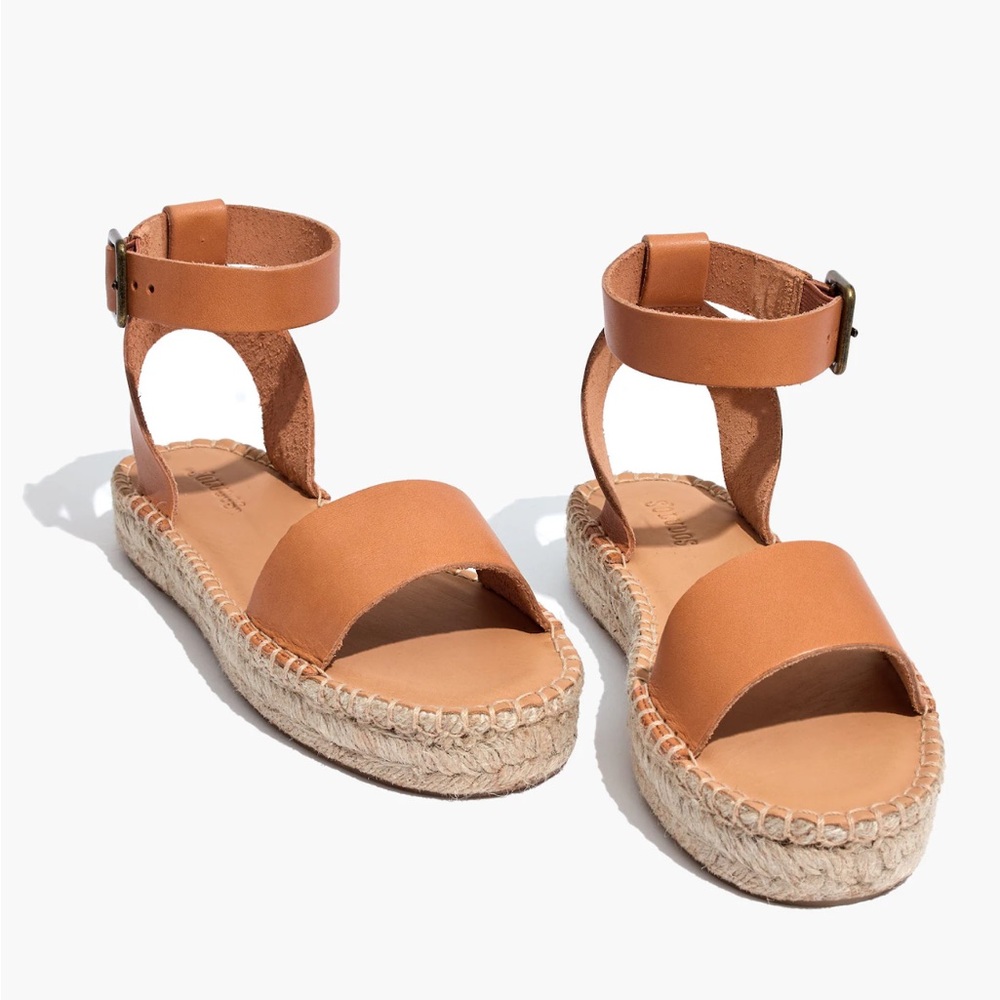 EUC Soludos Cadiz Leather Espadrille Platform Sandals
